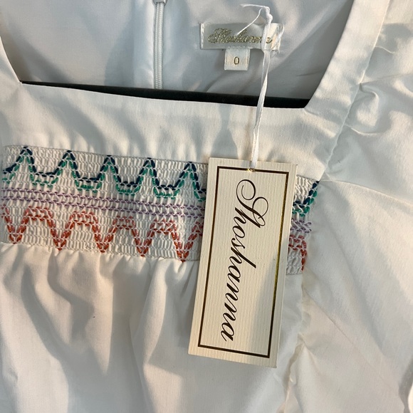 SHOSHANNA Day Dress with embroidered bib NWT Size 0 - Picture 3 of 6